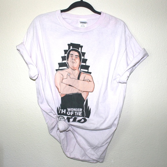 Vintage Tops - Andre The Giant Unisex Graphic Cotton Tee Vintage Tops - Andre The Giant Unisex Graphic Cotton Tee